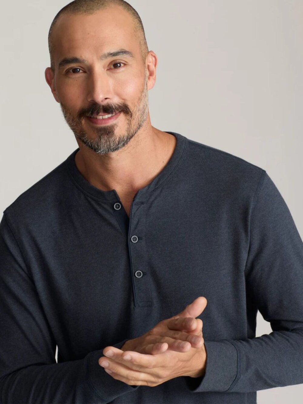 Untuckit Long Sleeve Henley - Slate Blue (XXL)